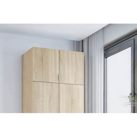 Armario Multiuso 2 Puertas Carre, un Estante, 51x49h cm Marrón Roble