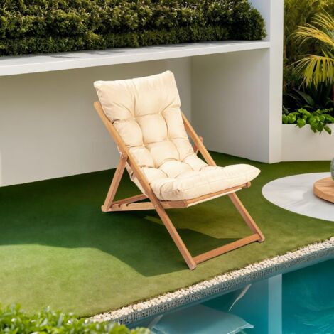 Silla de Exterior Coghinas, Respaldo Reclinable, Marrón (1/5)