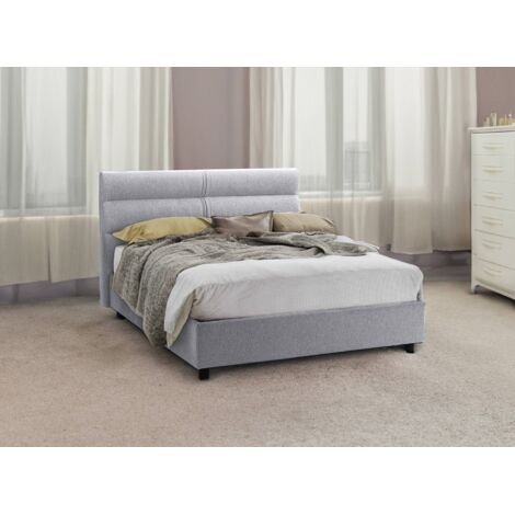 Cama Media Plaza Brinzio, Colchón Incluido, Hecho en Italia, Gris (1/5)