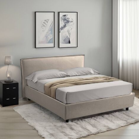 Cama Individual Brozolo, Colchón Incluido, Hecho en Italia, Gris Tortora (1/5)