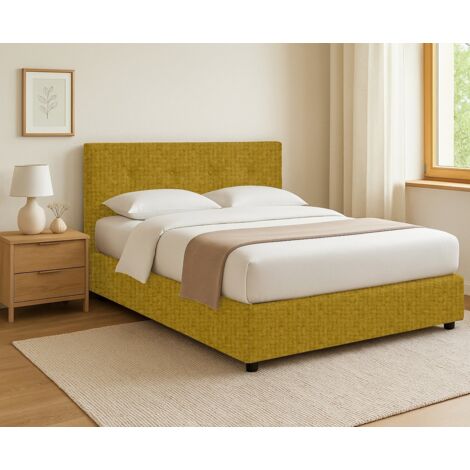 Cama Individual Chichester, Desenfundable, Hecho en Italia, Amarillo Ocre (1/4)
