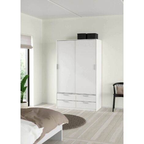 Armarios Dmora, color blanco 121,2 x 200 x 60,25 cm, con embalaje reforzado