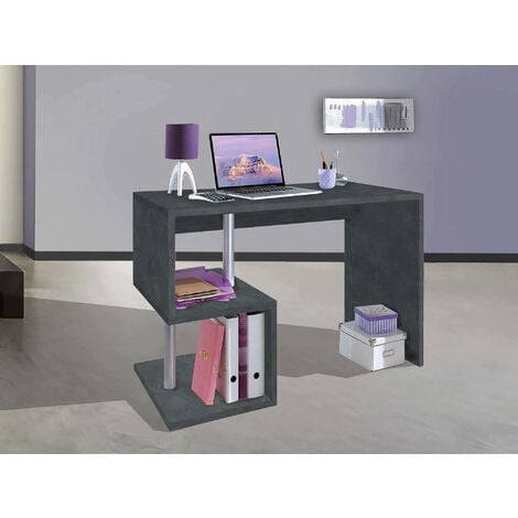 escritorio en forma de l para computadora oficina estudio mueble mesa gris