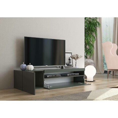 Mueble de TV para sala de estar en vidrio con diseño giratorio italiano