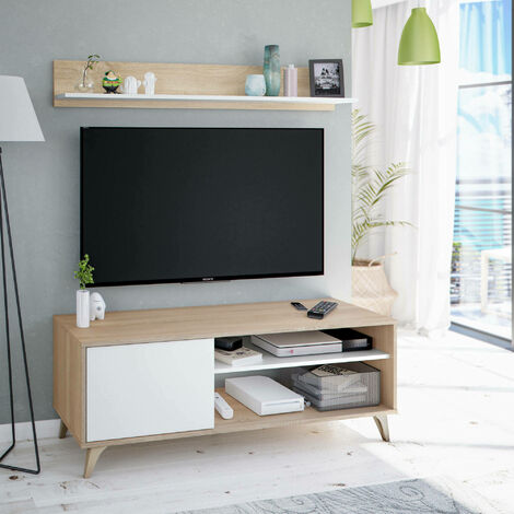 mueble TV blanco estrecho  Muebles para tv, Mueble tv blanco, Estantes  ajustables