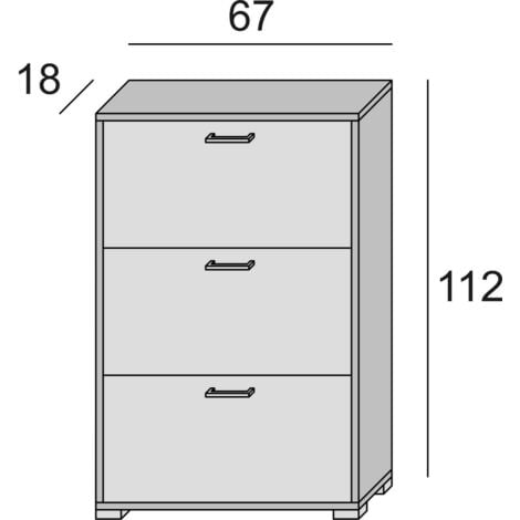 Banco Lantana, Mueble de entrada moderno con zapatero, Cofre baúl con dos  contenedores, 100% Made in Italy, 90x40h46 cm, Blanco y Roble