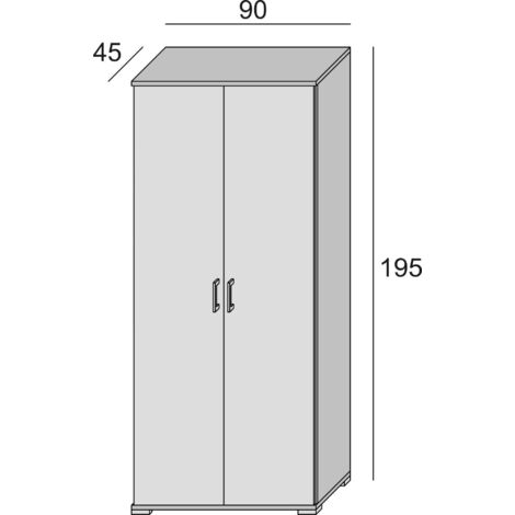 Dmora Armario multiusos Ginestra, Armario lineal con 2 puertas batientes,  armario de 6 estantes, zapatero moderno