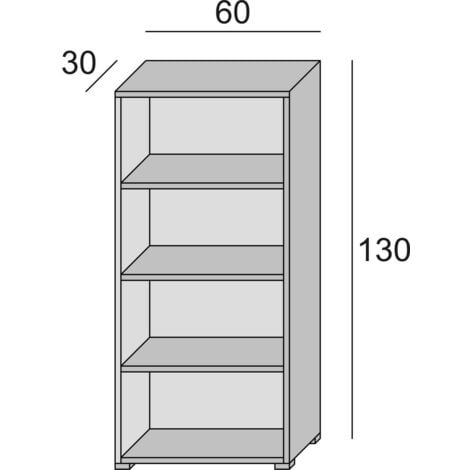 Estante para libros Giacinto, Biblioteca con 3 estantes ajustables