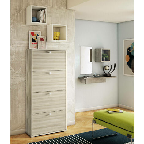 Zapatero de plástico resistente, 4 niveles, estantería, mueble multiuso,  soporte para zapatos, recibidor, pasillo, dormitorio, 6