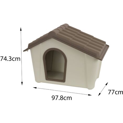 Casa Para Gatos Y Perros Pequeños 60x51x41 Cm - Plástico, Techo Desmontable, Patas Antideslizantes, Interior/Exterior