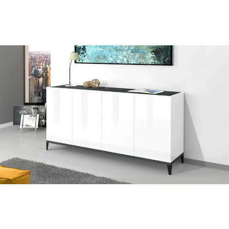 Aparador moderno elegante gabinete de buffet con gran espacio de  almacenamiento para comedor, entrada (blanco)