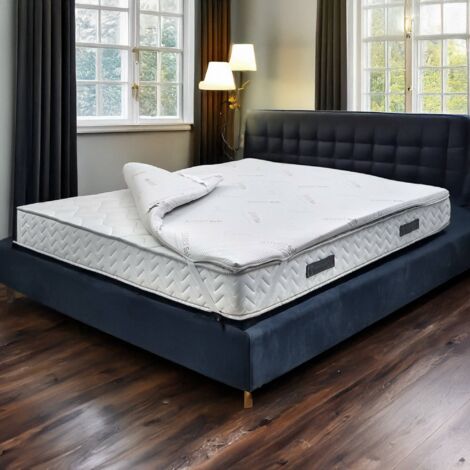 Talamo Italia Topper renueva colchón en Memory Foam, 100% Made in Italy, antiácaros, hipoalergénico y antibacteriano, cm 140x200h6, con embalaje reforzado