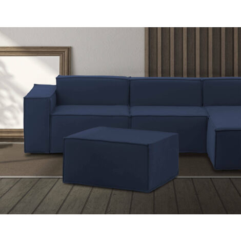 Cama plegable Dabay, Puf convertible en cama individual, 100% Made in  Italy, Puf de tela para salón, Cm 80x80h45, Azul