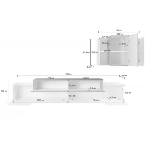 Salón Completo Artic/Blanco 296 cm