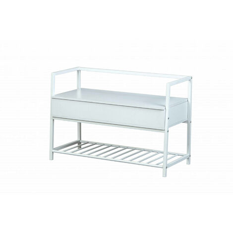 Rangement Chaussures Métal Blanc Dmora Alginet - 5 Portes - Idéal Pour Petits Espaces (50x169x15 Cm)