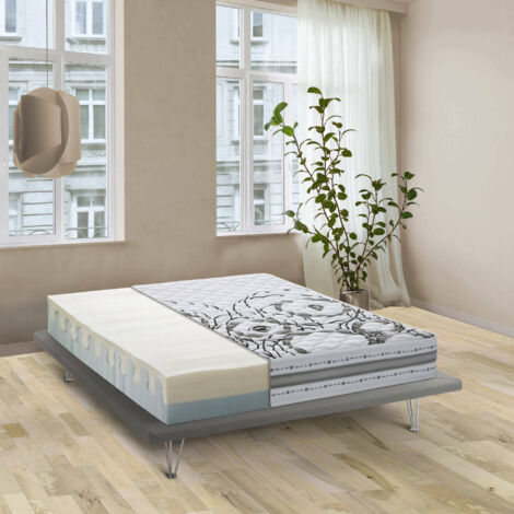 Colchón viscoelástico Royal Sleep Dormant Premium, 24 cm, Antiácaros, Hilo  de plata, Firmeza alta, 135x190