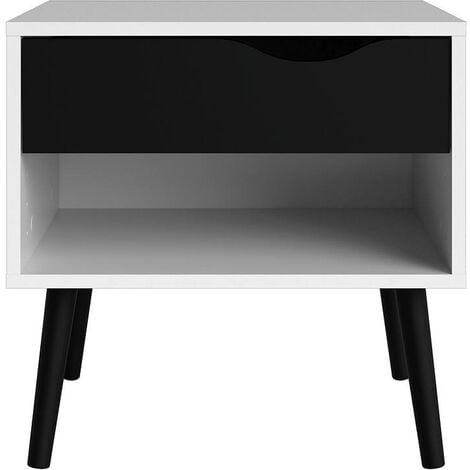 Dmora Ensemble De Deux Tables De Chevet Noir Et Blanc Mesure X X Cm