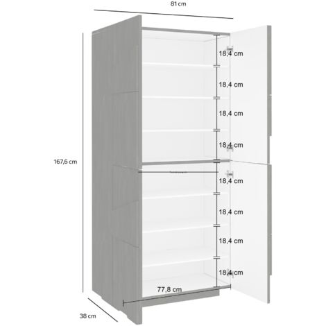 Dmora - Zapatero Dlerd, Mueble multiusos con 4 puertas batientes ...