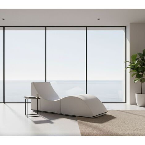 Dmora - Cama plegable Dabaz, Puf convertible en cama individual, 100% Made in Italy, Puf convertible en chaise longue en ecopiel, Cm 130x50h50, Blanco (1/5)