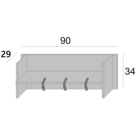 Perchero de pared vertical 120/160cm - Mobiliario auxiliar del hogar