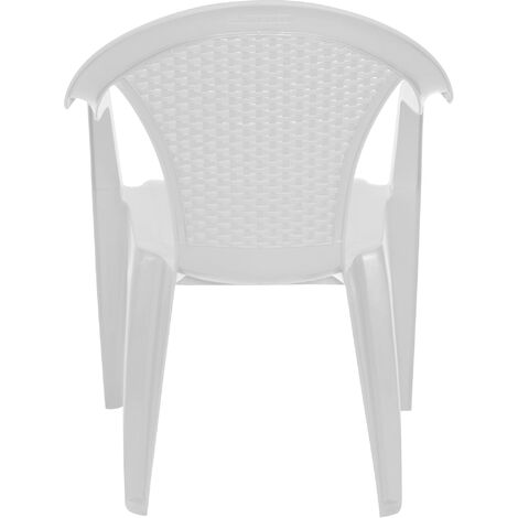 Sicignano Fauteuil Ratak Dossier Bas Empilable Vert - Chaise Plastique Intérieur Extérieur Jardin Balcon - Made In Italy