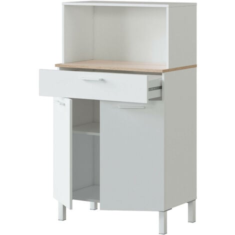 Armario multifunción Norman, Mueble de cocina con 2 puertas, Mueble auxiliar  polivalente, armario moderno, cm 72x4h126