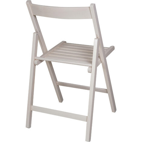 Silla Plegable de Madera con Asiento y Respaldo Tapizado Sillón para Cocina  Oficina Blanco 47 x