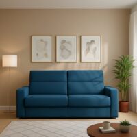Dmora - Sofá cama 2 plazas None, Sofá convertible para salón, acolchado, desenfundable, calidad 100% Made in Italy, 180x95 h100 cm, Azul