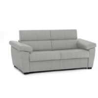Dmora - Sofá cama 3 plazas Quintina, Sofá convertible para salón, acolchado, desenfundable, calidad 100% Made in Italy, 225x95 h100 cm, Gris claro