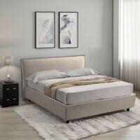 Cama Francesa Brosso, Desenfundable, Hecho en Italia, Gris Tortora