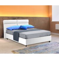 Cama Doble Asica, Colchón Incluido, Hecho en Italia, Blanco