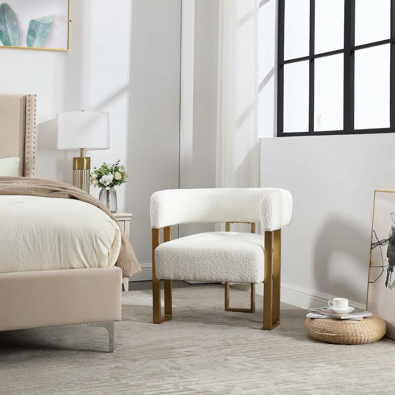 WOLTU Fauteuil Salon en Tissu Chenille et Métal, 67, 5x60x70 cm