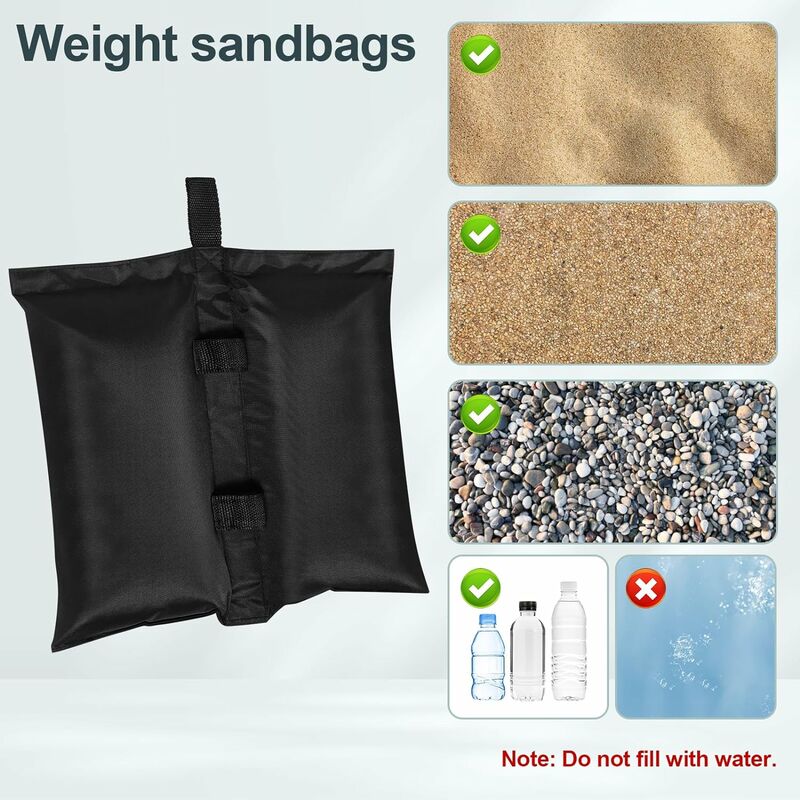 Lot De 4 Sacs De Sable Lestage Oxford 600D 13x50cm - Pour Tonnelle, Parasol Et Auvent