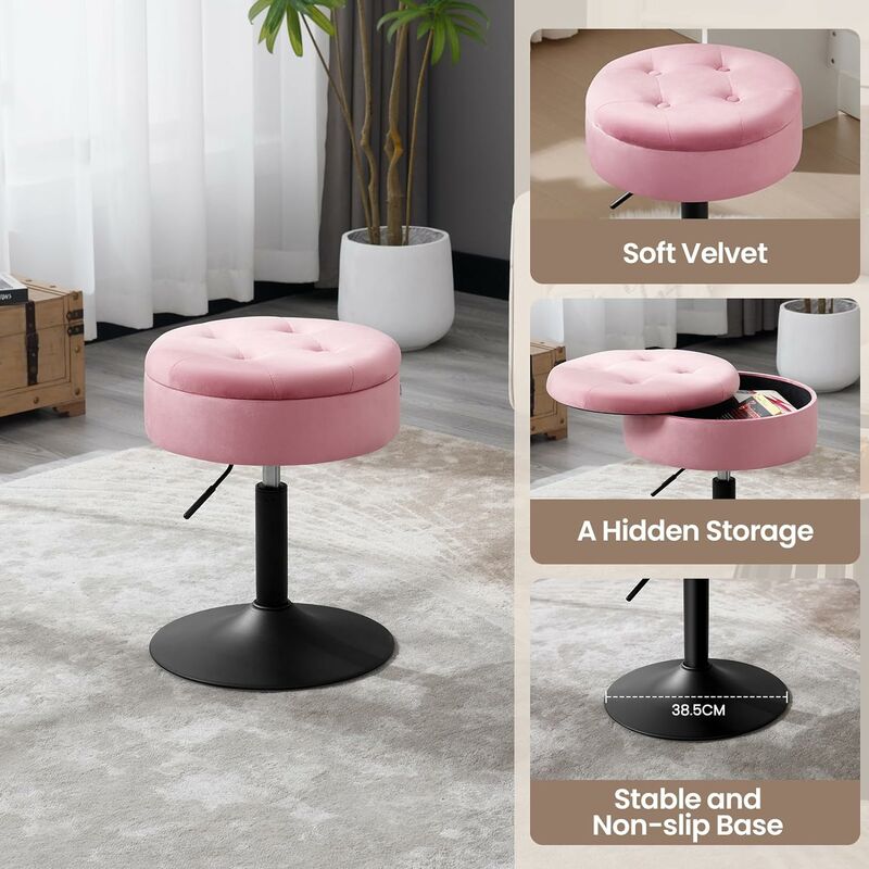 Lot de 2 tabourets de bar en velours et métal doré - Beige - POLPONA de Pascal MORABITO