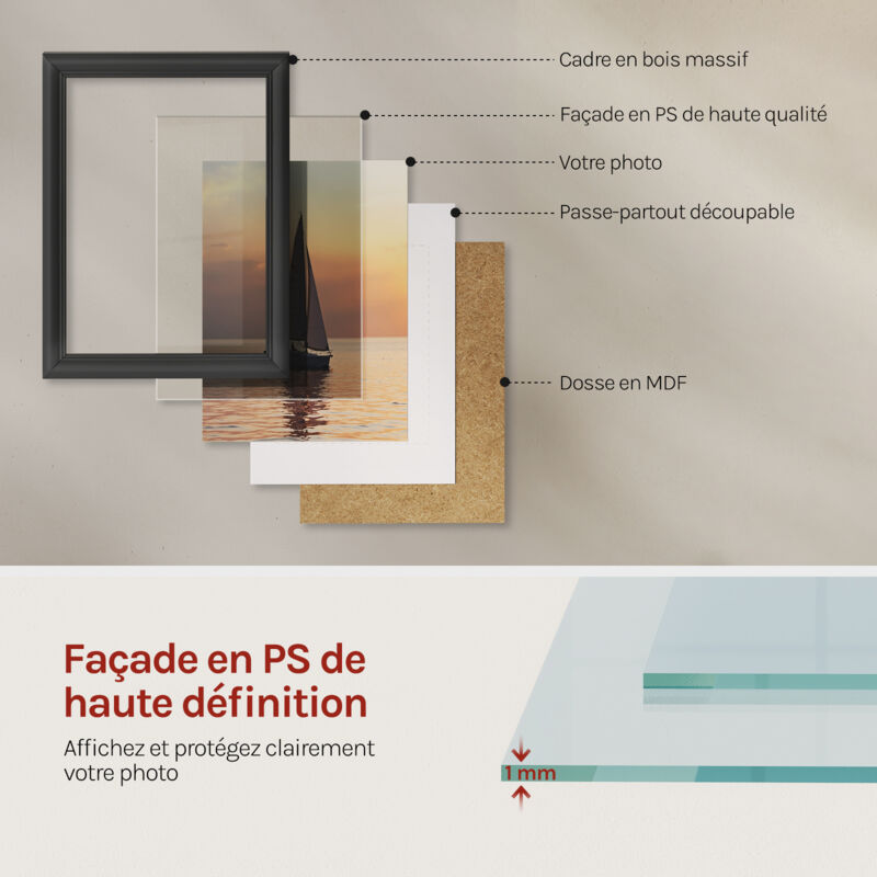 Cadre Tableau Décoratif Tulup 40x60 Cm - Pomme Sur La Table - MDF Rouge - Moderne - Neuf