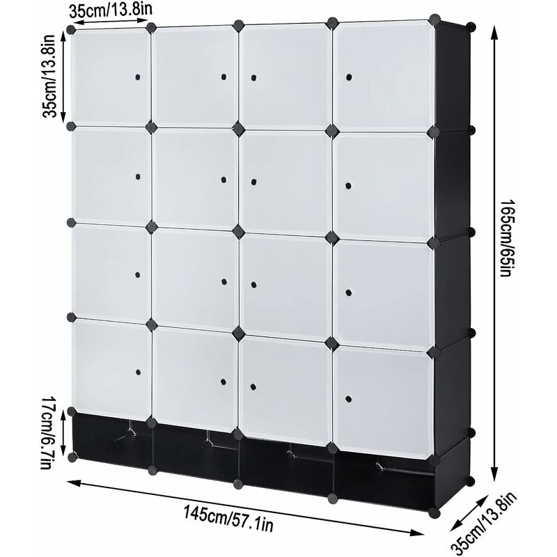 LANGRIA Armoire de Rangement 20 Cubes DIY Armoire Penderie Etagères de Rangement Modulable pour LANGRIA Armoire de Rangement 20 Cubes DIY Armoire Penderie Etagères de Rangement Modulable pour