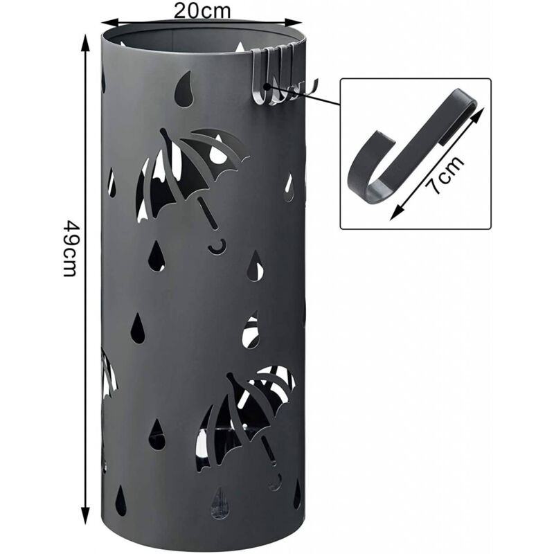 Porte-parapluie En Cuir Ovale – Capacité 5 à 10 Parapluies – Plateau D’égouttement Amovible – 20x57 Cm - 9