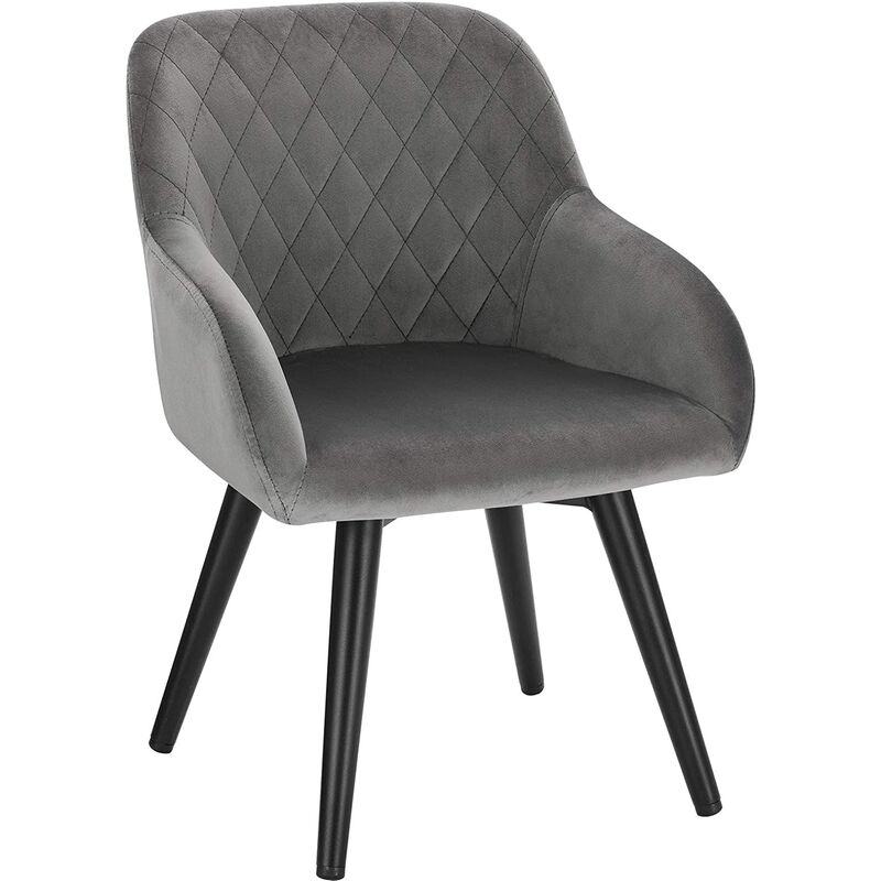 WOLTU Chaise Enfant 29cm Hauteur Assise - Velours Gris, Structure Métal, Ergonomique Et Robuste