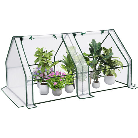 Woltu – Serre de jardin 180x90x90cm – Bâche renforcée en PE hydrofuge – Cadre en tube d'acier – 2 portes enroulables pour régulation climatique (1/5)