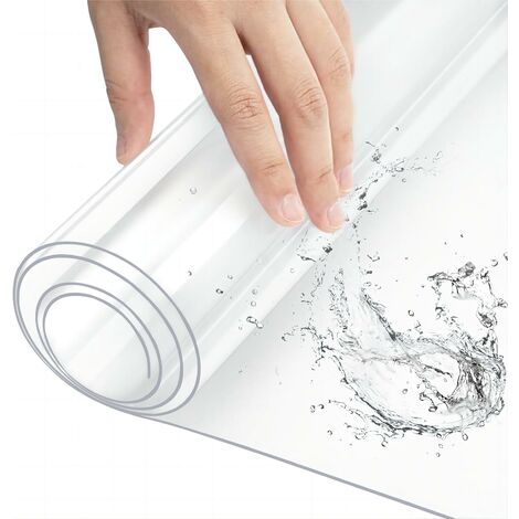 Woltu – Nappe transparente imperméable en PVC 90x180cm – Épaisseur 1mm – Résistante aux rayures et à l'eau – Protection optimale pour meubles