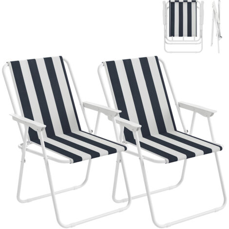 Woltu – Lot de 2 chaises de camping pliantes – Structure en fer 18mm – Siège en toile Oxford 600D – Capacité 100 kg – Dimensions 58x53x76 cm