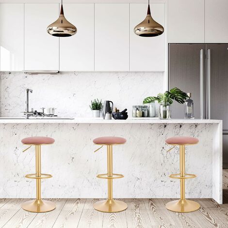 Tabouret Rond WOLTU 2 X Tabourets de Bar Hauteur Réglable (61-82cm), Chaise de Bar ...
