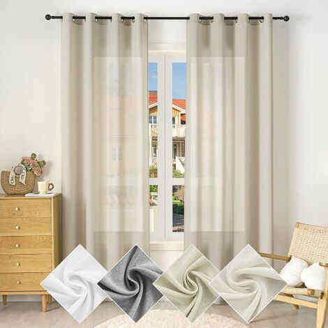 Nappe De Table En Lin Brodée Main - 135x175 Cm - Blanc Floral - 6 Places - Italie