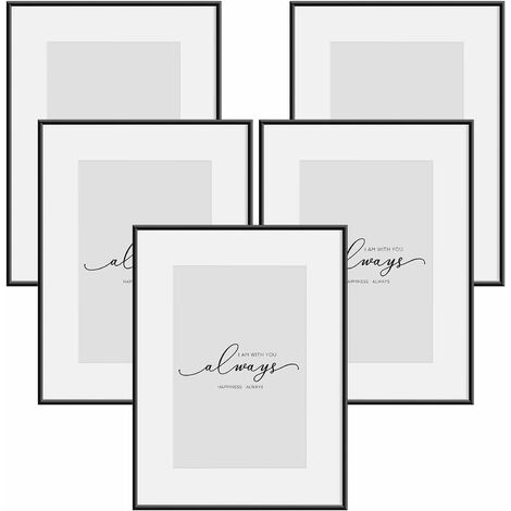 WOLTU Lot de 5 Cadre Photo 20x30cm, Cadre Décoration Murales en aluminium, Noir (1/5)