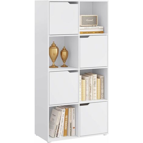 Bibliothèque en Bois d'Ingénierie WOLTU - 30 x 60 x 120 cm - Meuble de Rangement - Bibliothèque Étagère Rangement - Blanche - WOLTU