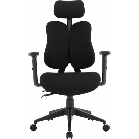 Chaise Gaming WOLTU - Ergonomique Avec Dossier Inclinable 135°, Repose-pieds Rétractable, Accoudoirs Reliés - Faux Daim Noir - 7