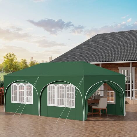 Tente De Jardin 4x6m – Tonnelle Professionnelle Avec Panneaux Latéraux | Imperméable, Résistante UV Et Vent | Pour Mariage, Fête, Événements - 11