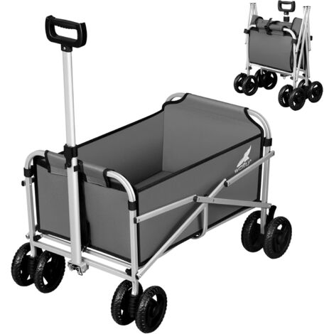 Woltu – Chariot de jardin pliant 80 kg – Tissu Oxford 600D résistant à l'eau – Roues doubles pour manœuvre facile – Taille dépliée 86x54x93cm (1/5)
