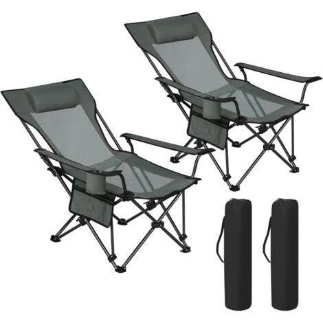 Lot De 2 Chaises Pliantes Camping Légères - Sac De Transport Inclus