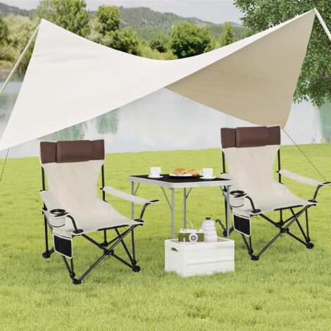Compacte Chaise de Sol Portable - Tissu 100% Coton avec Bois de Hêtre - Tapis Extérieur Pliable pour Camping et Plage - Design Rétro - Canada